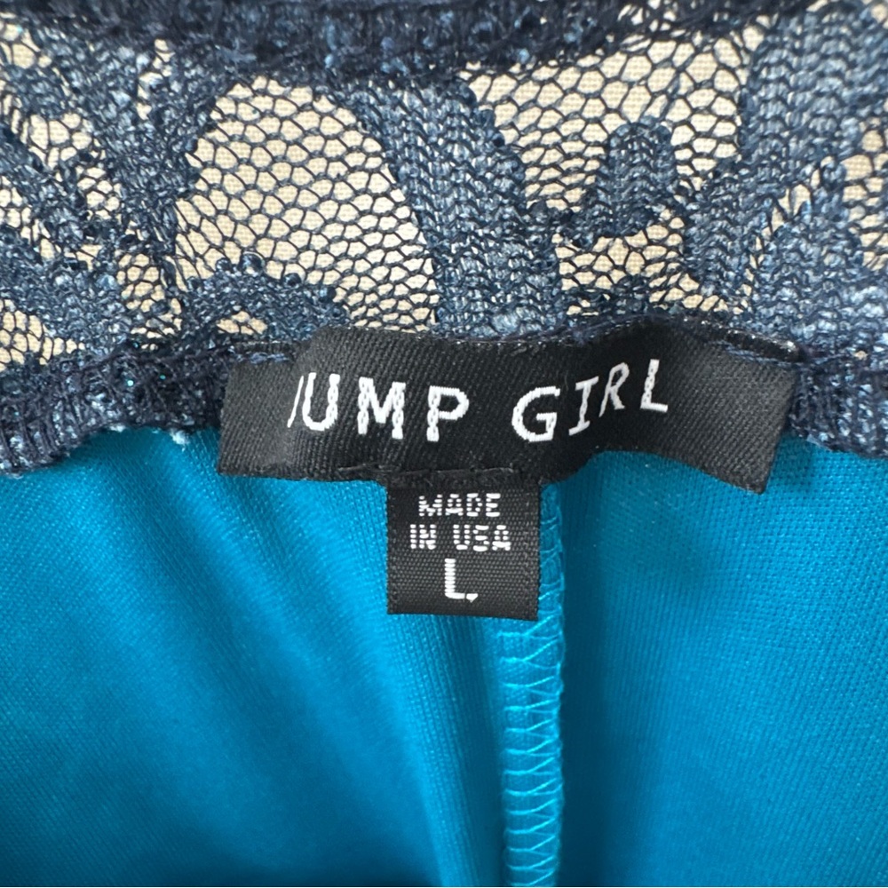 Jump‎ Girl Satin Teal Ruched Midi Pencil Dress Size L Cocktail Stretch - Picture 3 of 6